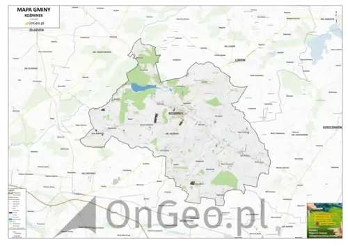 Mapa gminy Koźminek